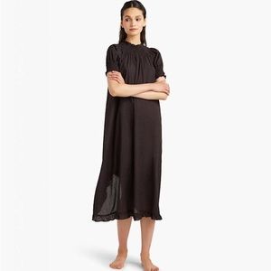 Hill House Home Caroline Nap Dress in Black Swiss Dot